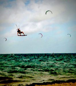 Instagram action at Le Morne kite beach, Mauritius